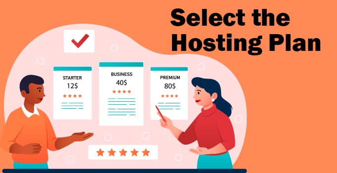 Select the Hosting Plan