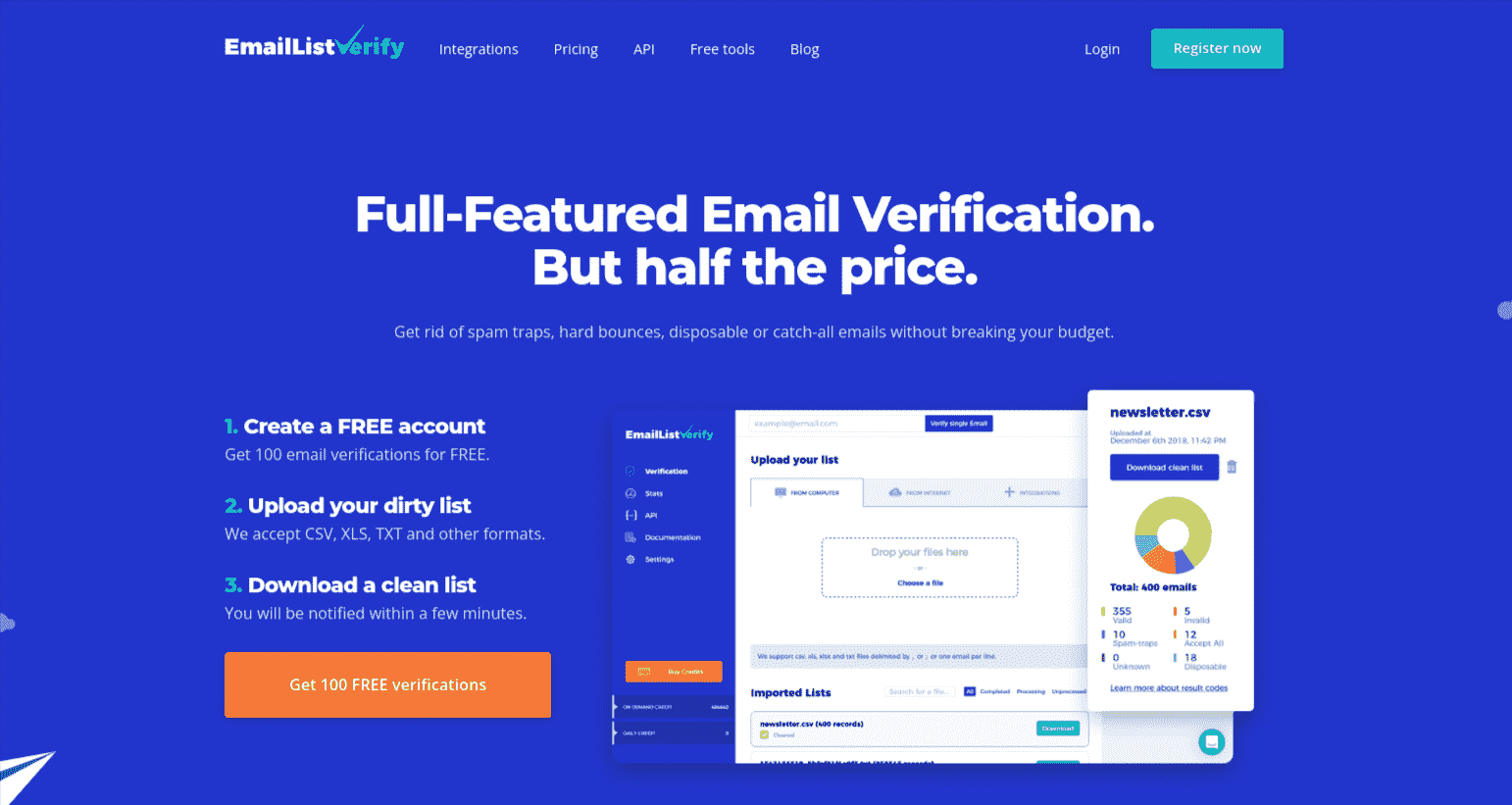 EmailListVerify - Full Featured Email Verification