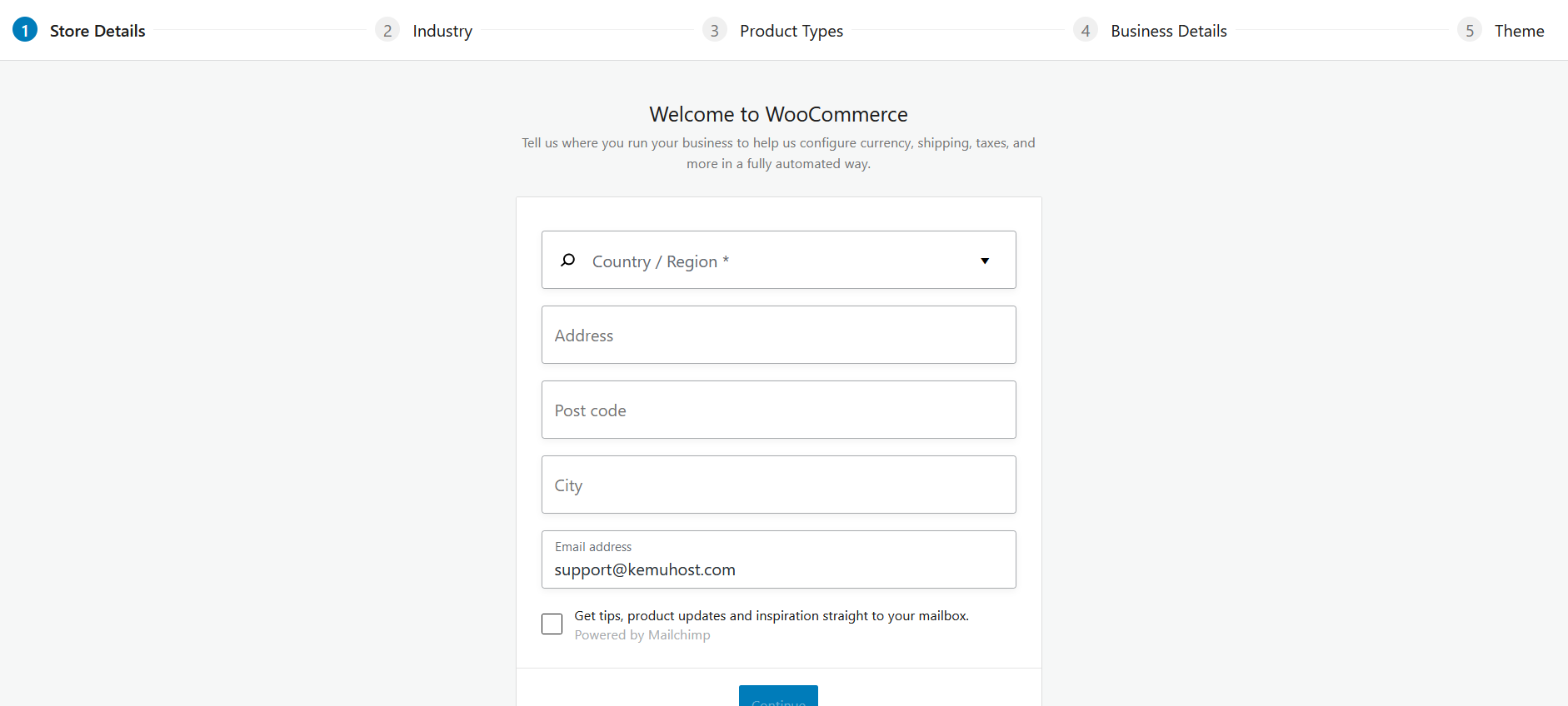 WooCommerce Setup Wizard