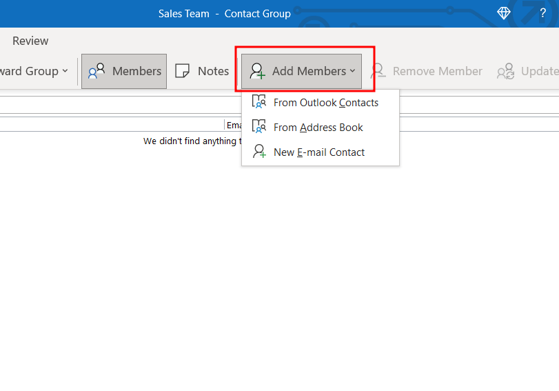 Outlook Group - Add Members