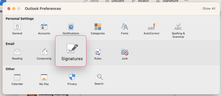Outlook - Signatures Icon