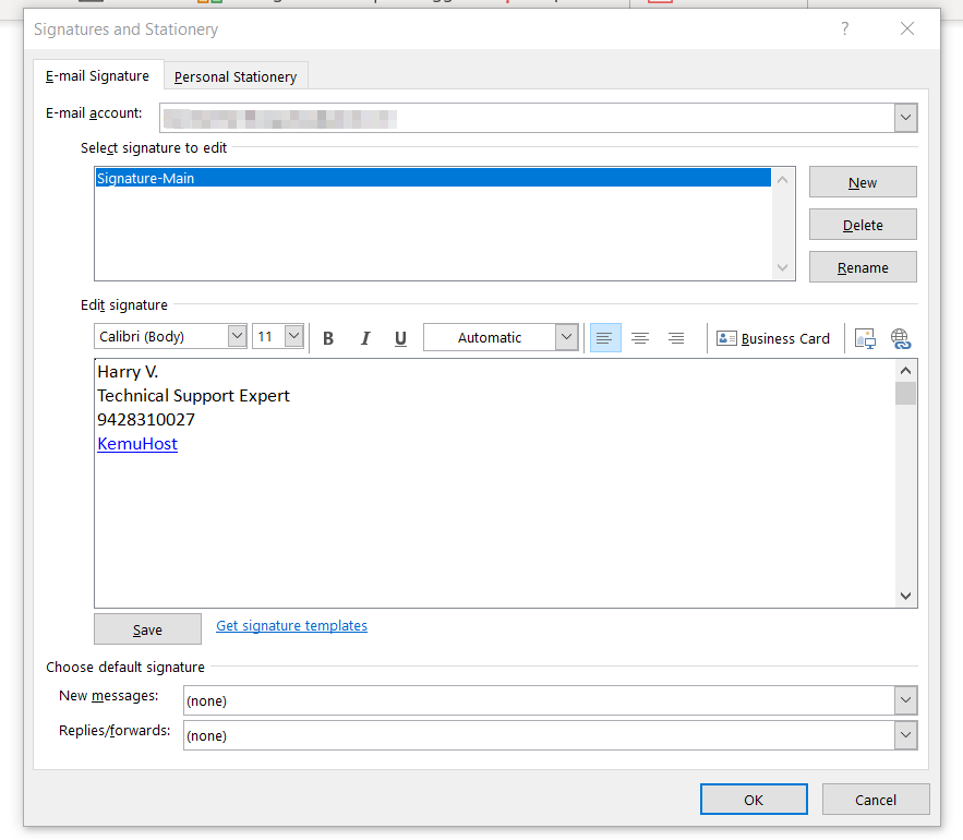 Outlook - Edit Signature