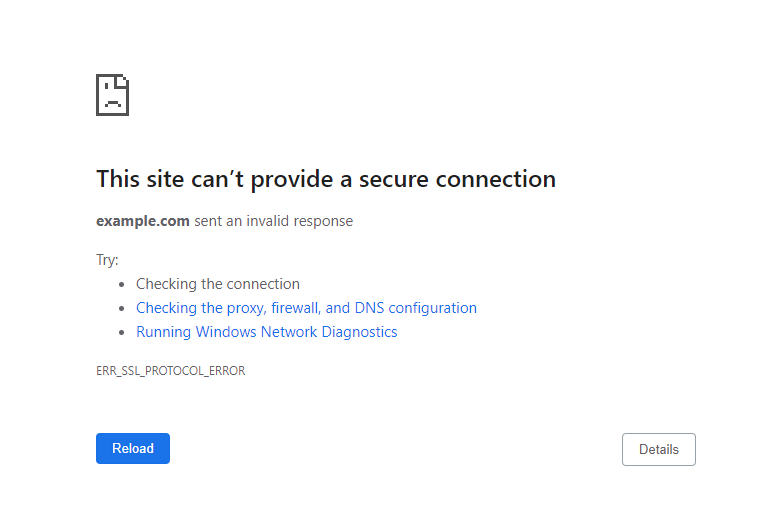 Chrome SSL Error