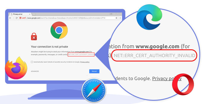 Resolving ERR_CERT_AUTHORITY_INVALID in Chrome, Firefox, and More