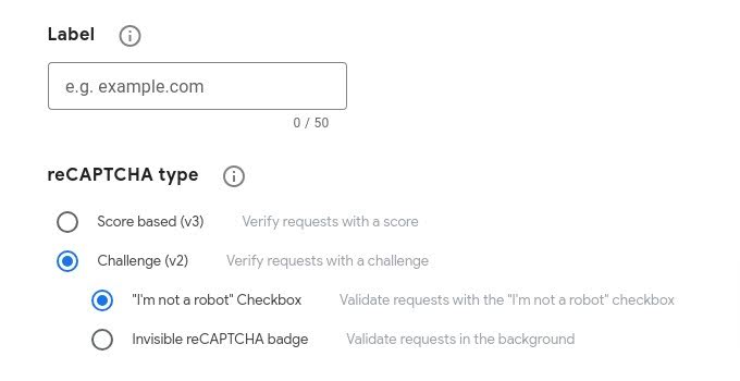 reCAPTCHA Type