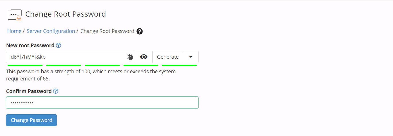 input new Root Password