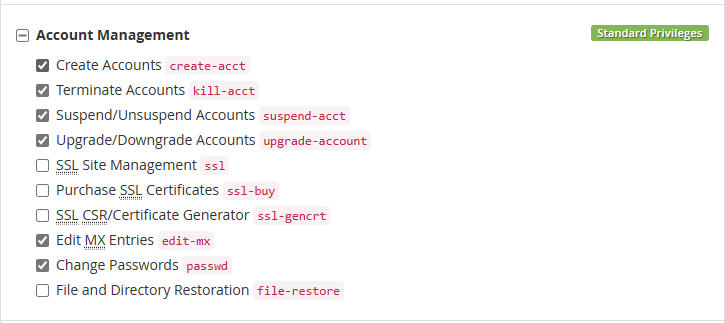 Reseller account management
