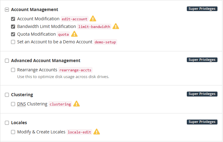 Reseller super priviledges