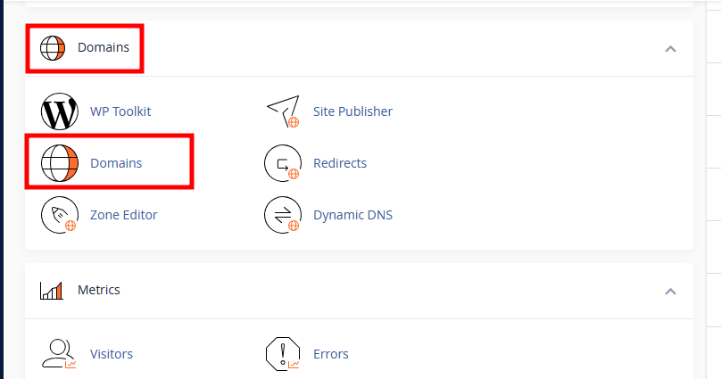 cPanel Domains