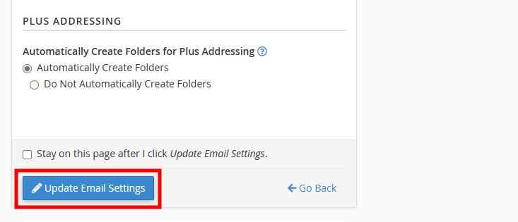 cpanel update emai settings