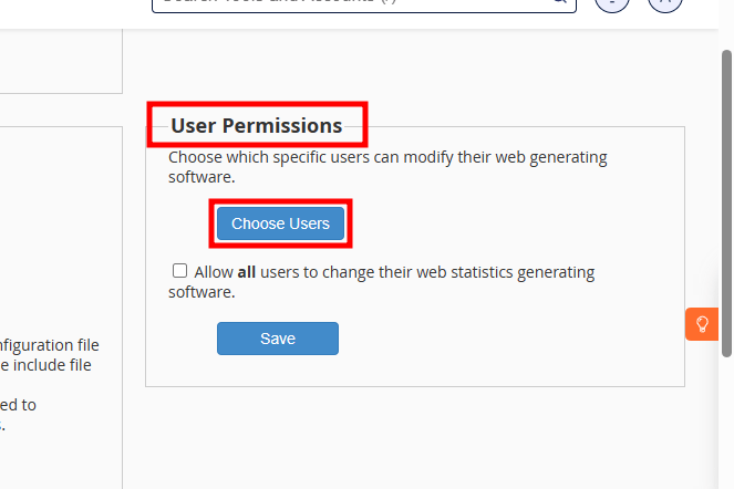 whm stat choose user