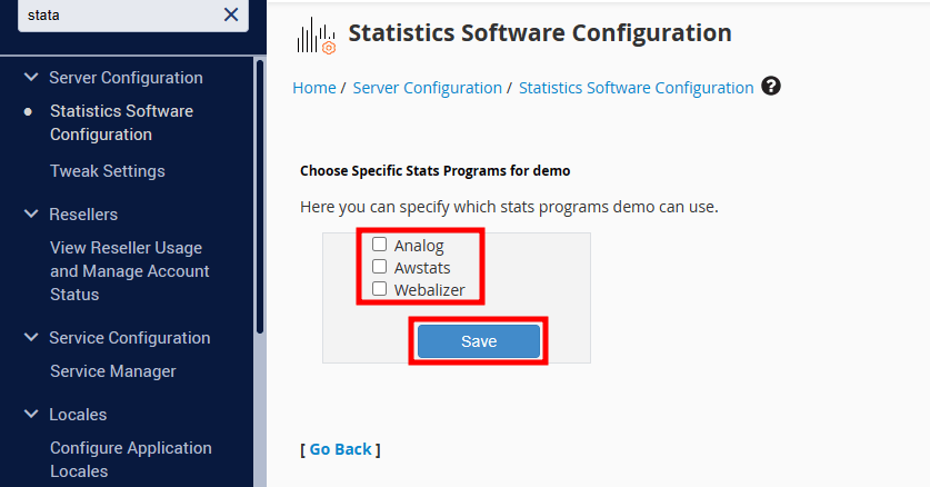 disable AWStats from WHM