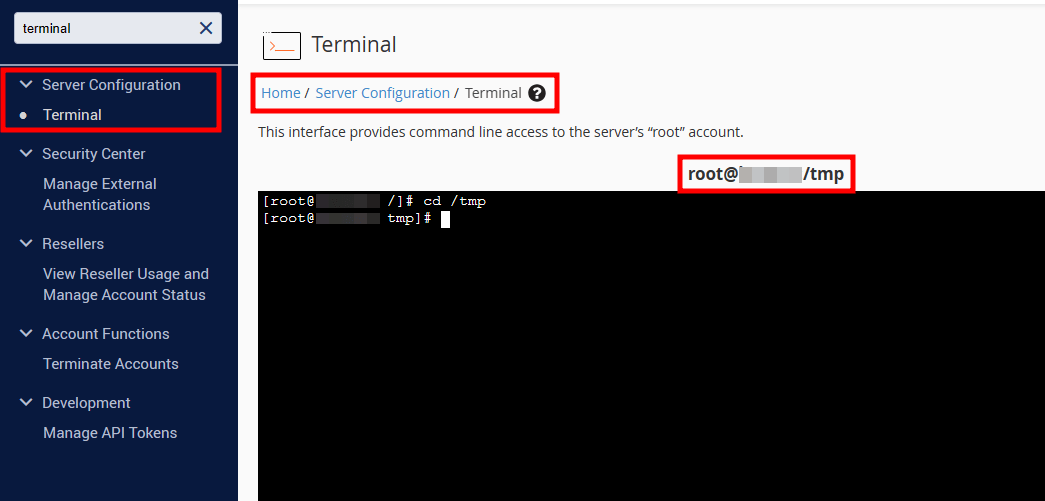 WHM Terminal