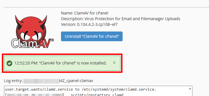whm clamav installed