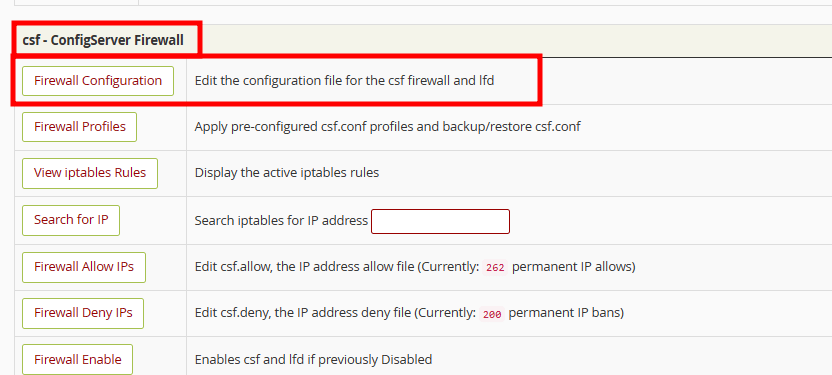 whm firewall configuration