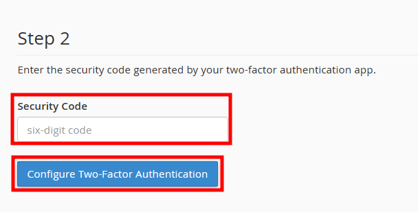 cpanel configure 2fa