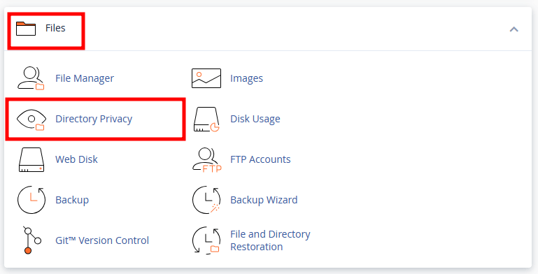 cpanel directory privacy
