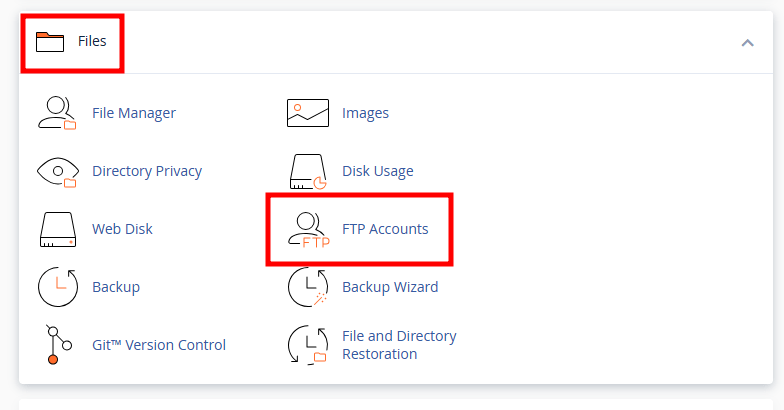 cpanel ftp account