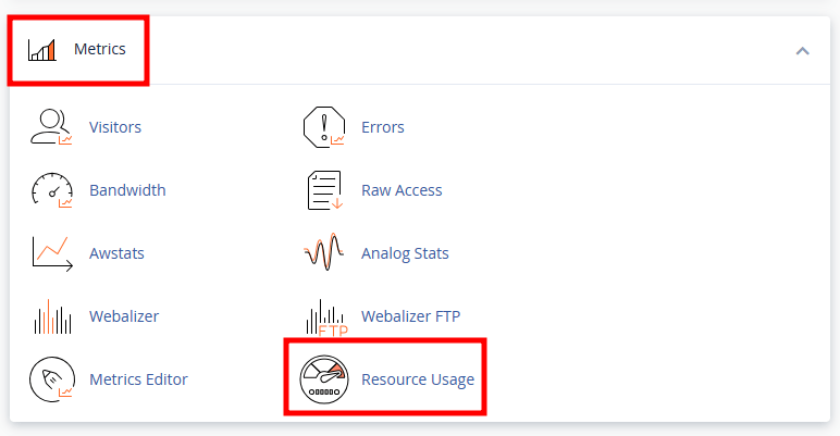 cpanel metrics resource