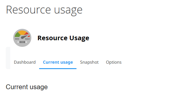 cpanel resource current usage tab