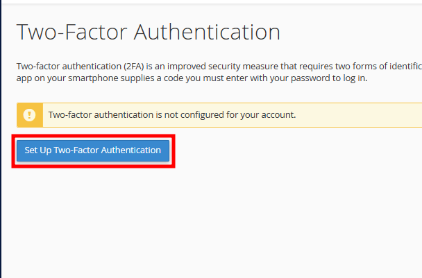 cpanel setup 2fa