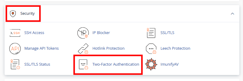 cpanel two-factor authentication