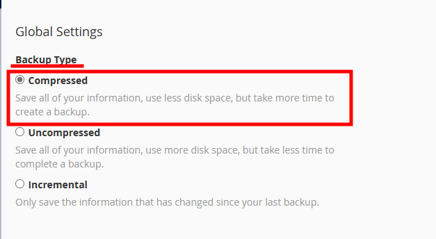 whm backup compressed