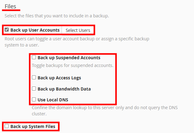 whm backup files