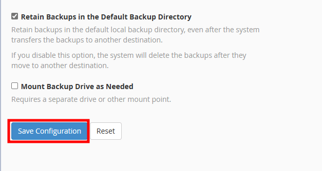 whm backup save config