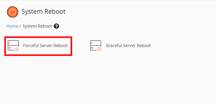 whm forceful reboot
