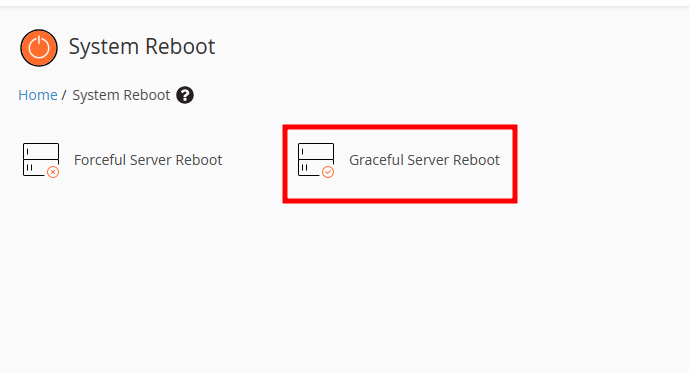 whm graceful server reboot