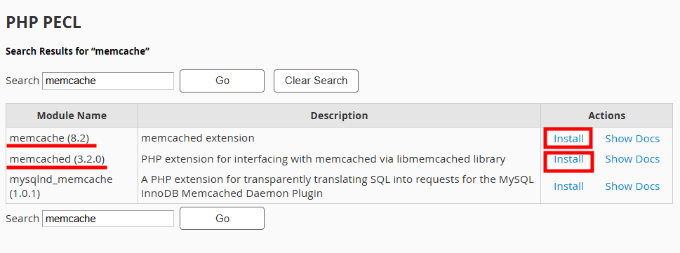 whm install memcache