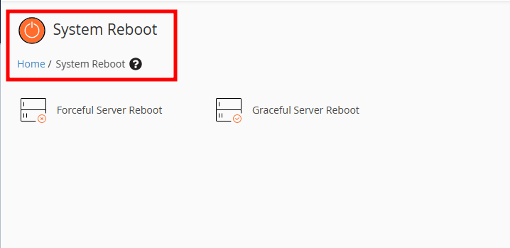 whm system reboot