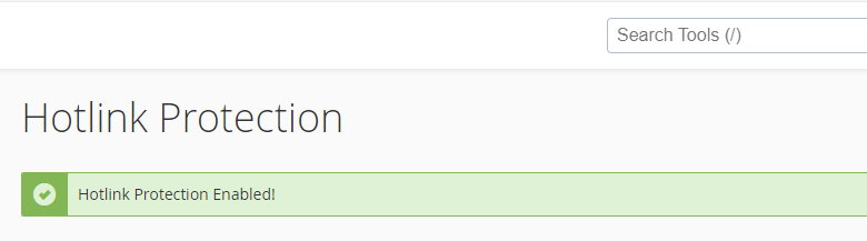 cpanel hotlink enable success