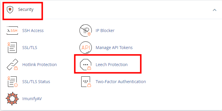 cpanel leech protection