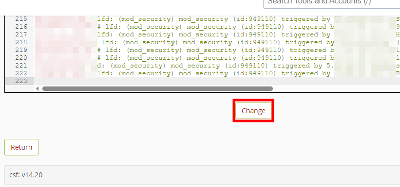 whm csf deny ip change