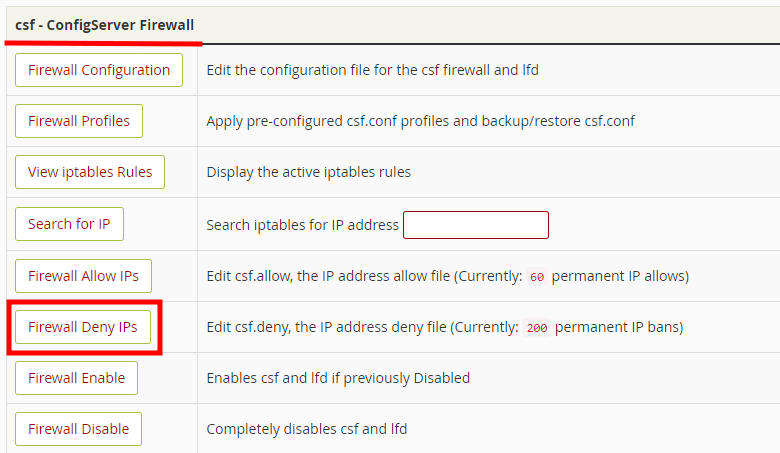 whm csf deny ip